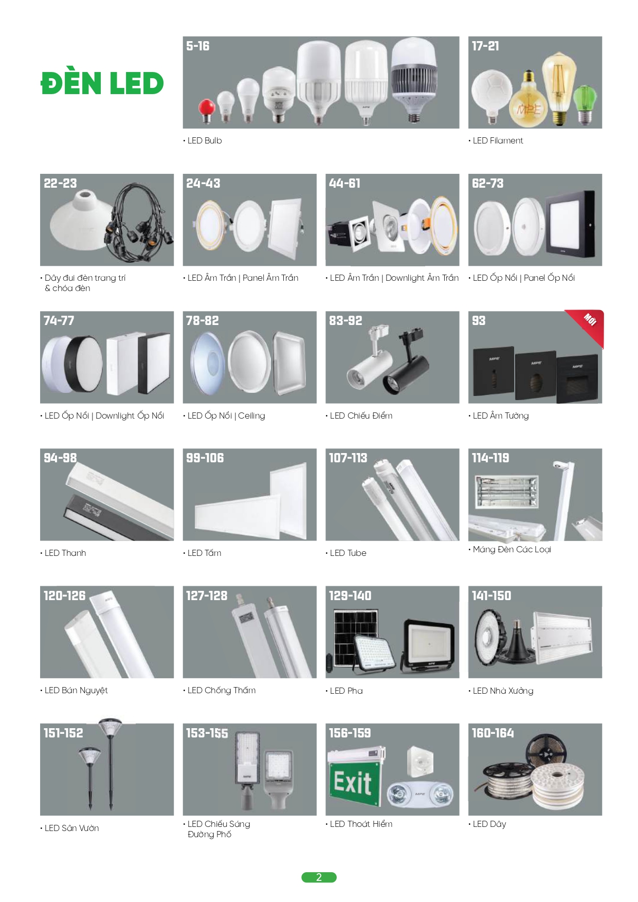 Bảng giá đèn LED MPE 2026